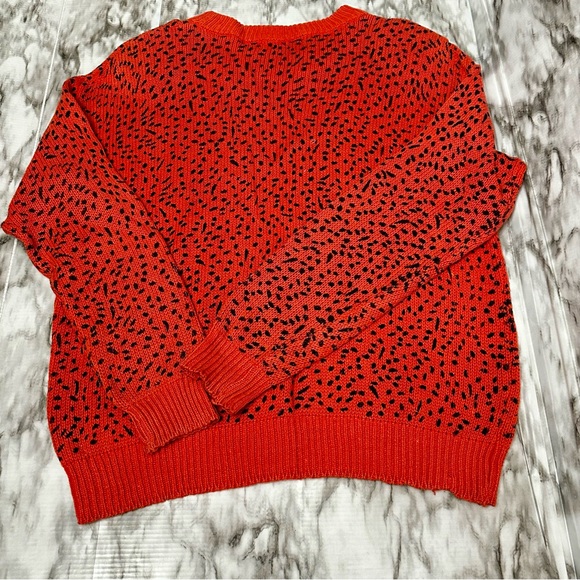 Cristina’s Vintage Orange Leopard Print Sweater Retro Punk 80s Flintstone Sz L - Picture 8 of 11